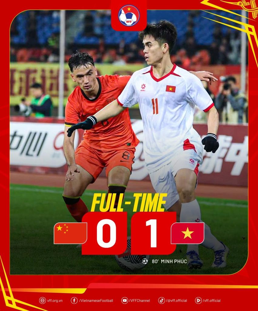 Lần gần nhất gặp nhau U23 Việt Nam đã thắng U23 Trung Quốc 1-0